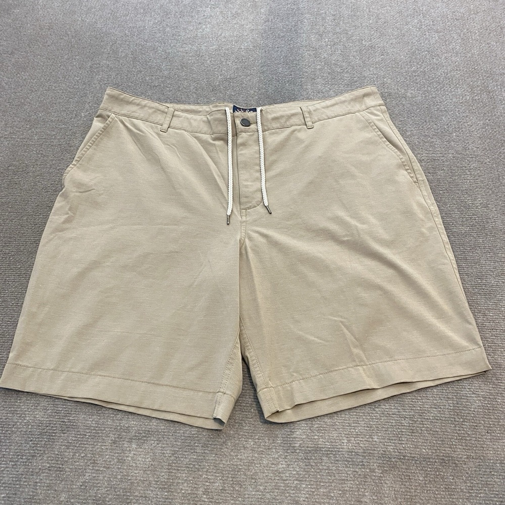 Faherty Beige Drawstring Cotton Shorts